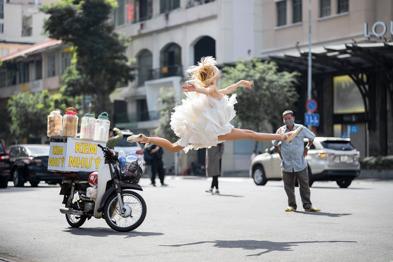 Folklore dancer performing